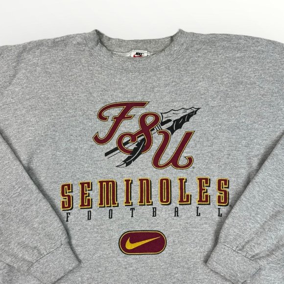 Nike Other - Vtg 90s Nike FSU Seminoles Sweatshirt Crewneck Pullover Center Swoosh USA XL